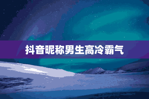 抖音昵称男生高冷霸气(抖音昵称男生高冷霸气两个字)